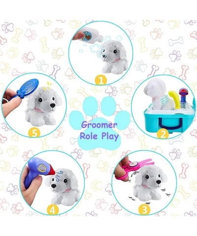 Pet Care Play Set Doctor Kit for Kids 16 Pcs Doctor Pretend Play Vet Dog Grooming Toys Puppy Dog Carrier Feeding Dog Backpack...