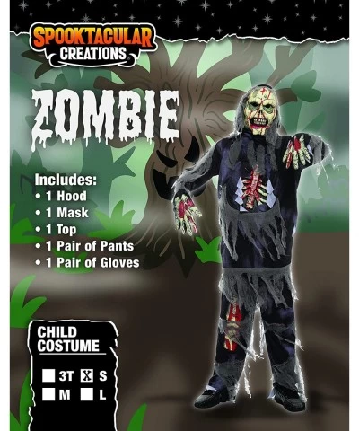 Horror Black Zombie Costume for Halloween Dress Up Party Festivals Theme Party Costumes $46.76 Kids' Costumes