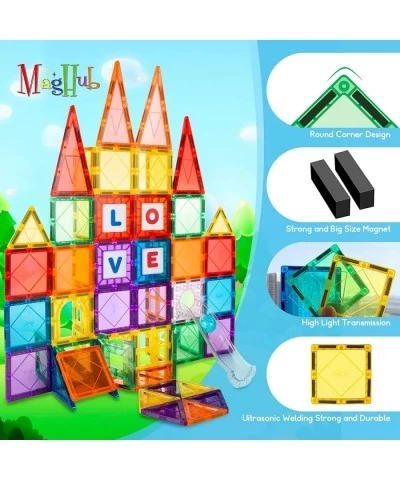 Magnetic Tiles 85 PCS Magnetic Blocks for Kids 3D Magnetic Building Blocks Magnetic Stacking Toys Construction Kit STEM Toys ...