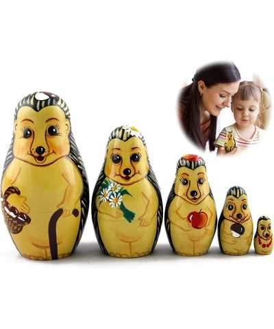 Nesting Dolls Hedgehogs Toys Set 5 pcs - Hedgehogs Animal Figurines $43.13 Nesting Dolls