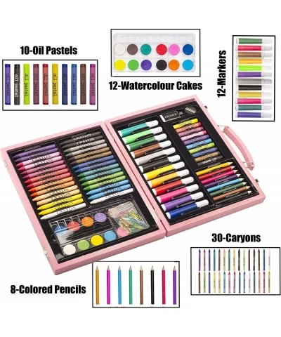 Art Set for Kids 86PC Coloring Art Kit Wooden Drawing Art Supplies Case Sketch Book Markers Crayon Colour Pencils for Budding...