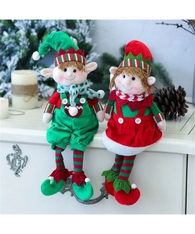 Elf Plush Christmas Stuffed Toys Long-Legged Doll Plush Stuffed Dolls for Girls Christmas Party Favors Holiday Décor (Green 4...