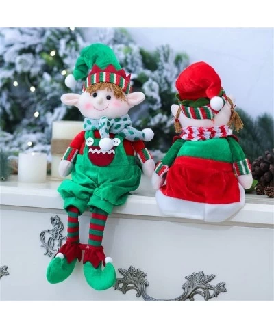 Elf Plush Christmas Stuffed Toys Long-Legged Doll Plush Stuffed Dolls for Girls Christmas Party Favors Holiday Décor (Green 4...