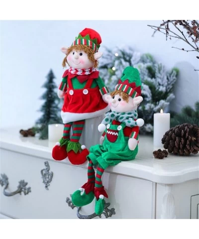 Elf Plush Christmas Stuffed Toys Long-Legged Doll Plush Stuffed Dolls for Girls Christmas Party Favors Holiday Décor (Green 4...