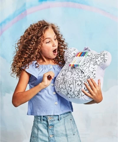 Care Bears Share Bear Color Me! 13" x 13" Coloring Pillow with 6 Fabric Markers in Pocket $76.24 Kids' Plush Toy Pillows