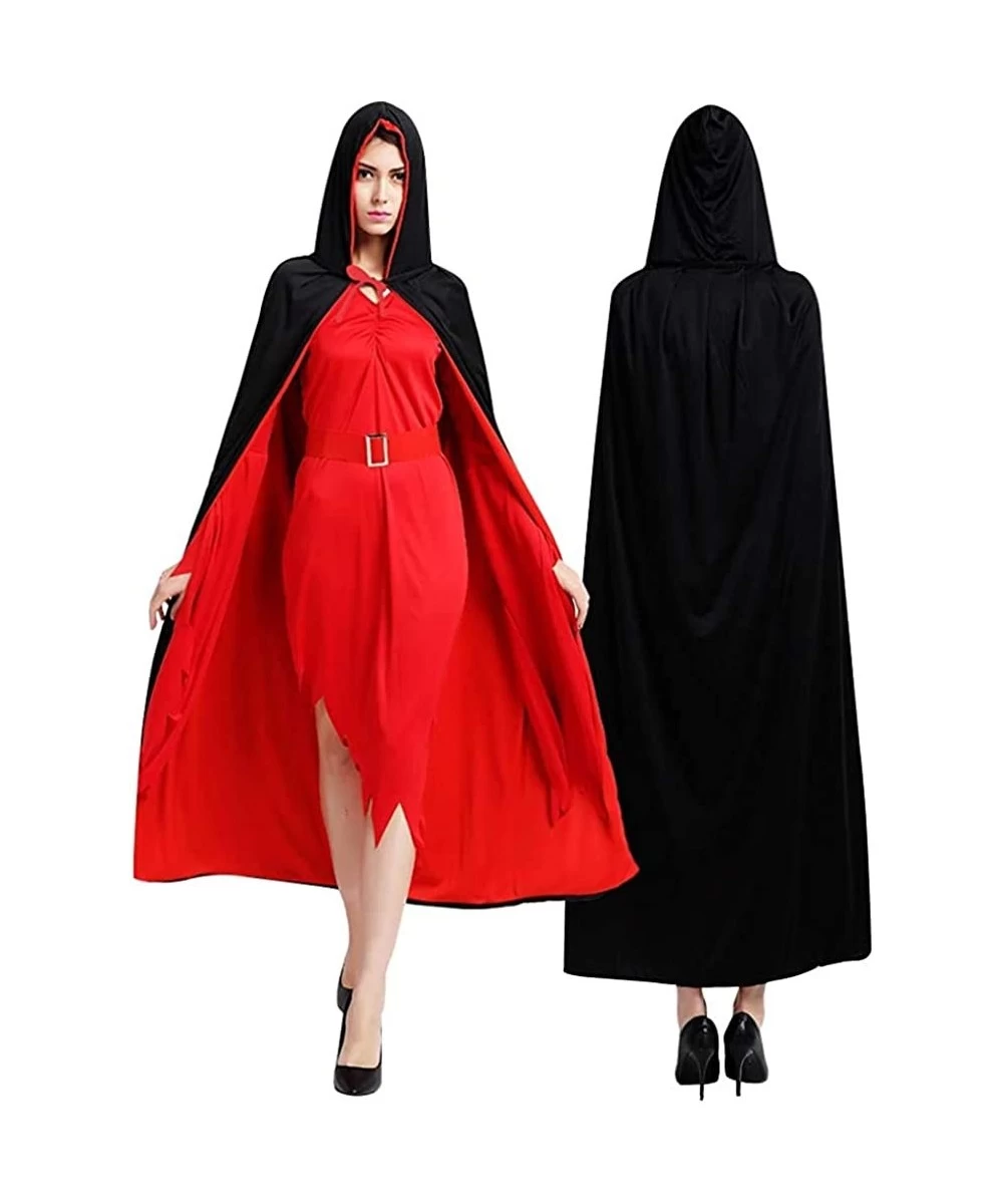 Men Women Boys Girls Halloween Hooded Cloak Vampire Cape for Christmas Halloween Cosplay Wizard Witch Costumes $21.17 Kids' C...