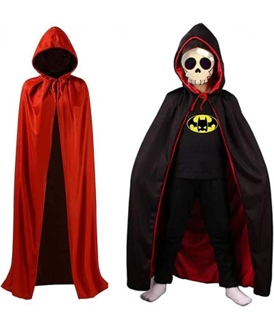 Men Women Boys Girls Halloween Hooded Cloak Vampire Cape for Christmas Halloween Cosplay Wizard Witch Costumes $21.17 Kids' C...