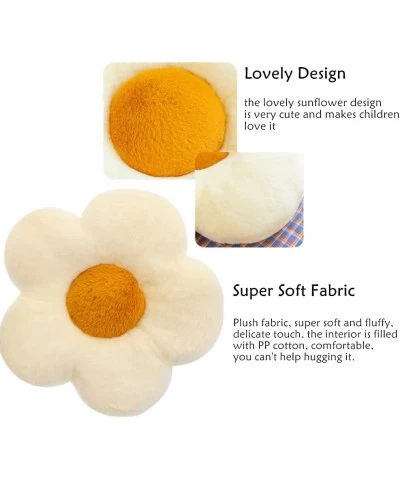 Flower Throw Pillow for Kids Sunflower Plush Sofa Cushion White Petals 13.8 $24.98 Kids' Plush Toy Pillows