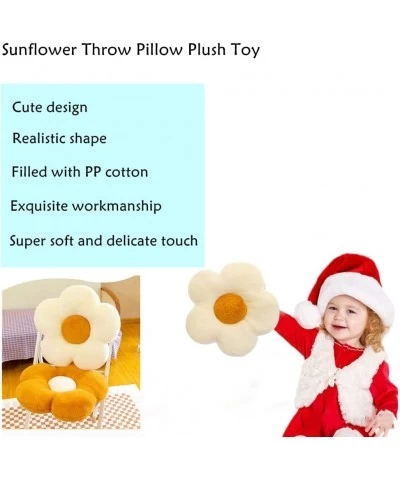 Flower Throw Pillow for Kids Sunflower Plush Sofa Cushion White Petals 13.8 $24.98 Kids' Plush Toy Pillows