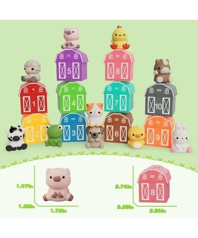 Learning Toys for Toddlers 1 2 3 Years Old 20 Pcs Farm Animal Finger Puppets & Barn Toy for Kids Montessori Counting Matching...