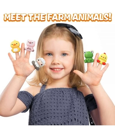 Learning Toys for Toddlers 1 2 3 Years Old 20 Pcs Farm Animal Finger Puppets & Barn Toy for Kids Montessori Counting Matching...