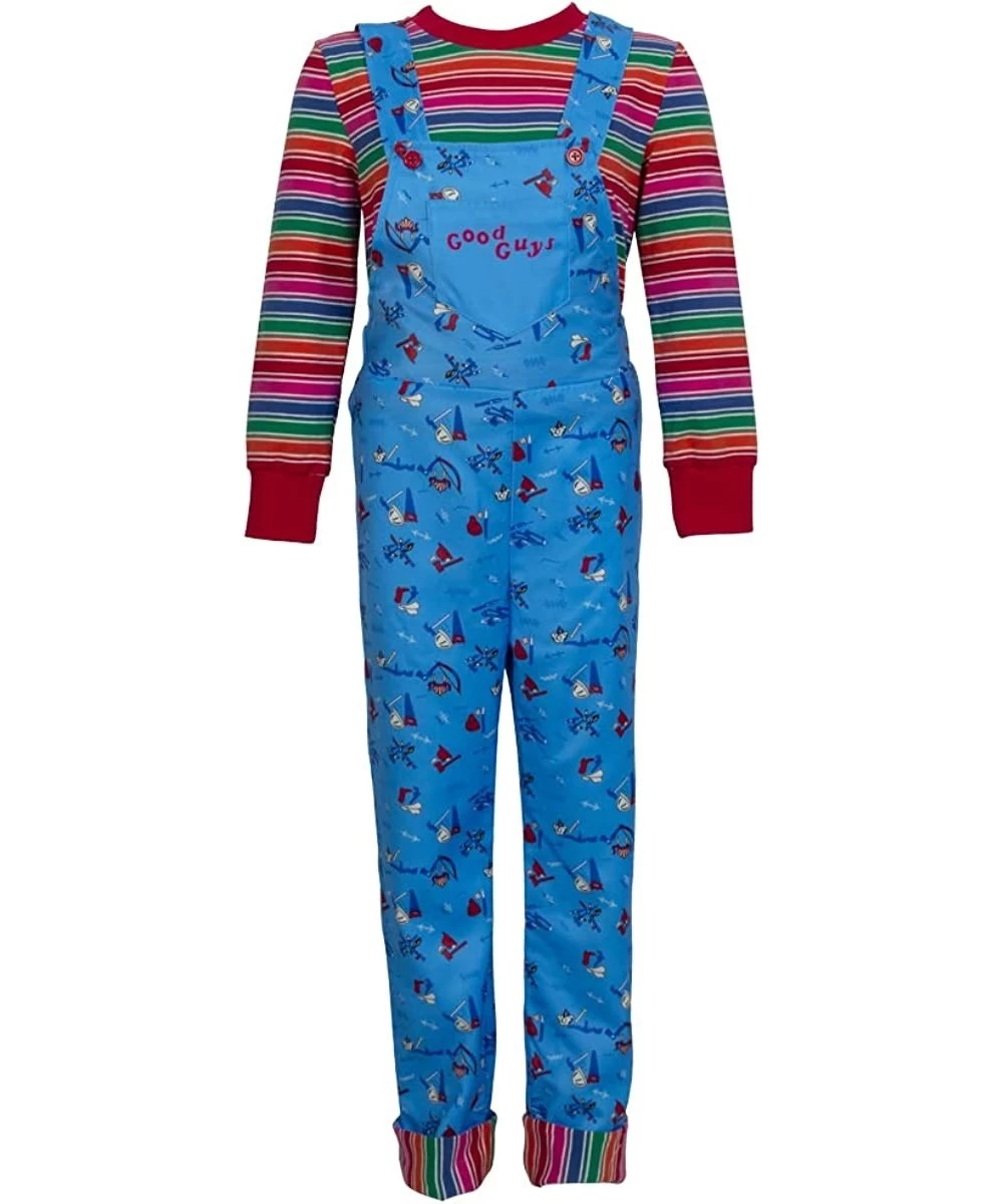 Kids Boys Girls Chucky Costume Halloween Rainbow Stripe Jumpsuit Good Guys Doll Cosplay Overall $62.96 Kids' Costumes