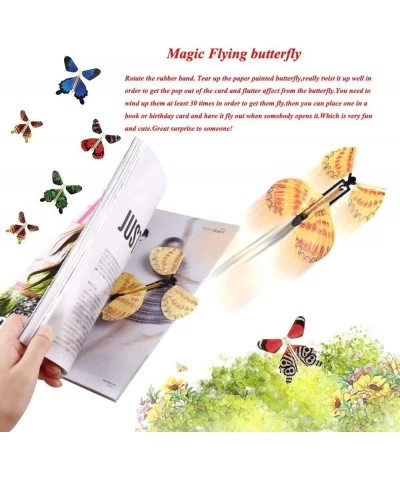 Magic Flying Butterfly Wind Up Toys for Card Gag Gifts for Kids Great Surprise  Colorful Butterfly in Book Greeting Card Book...