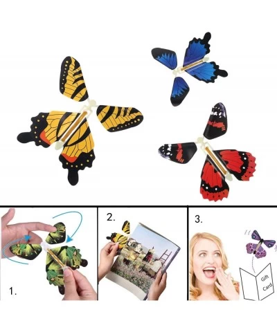 Magic Flying Butterfly Wind Up Toys for Card Gag Gifts for Kids Great Surprise  Colorful Butterfly in Book Greeting Card Book...