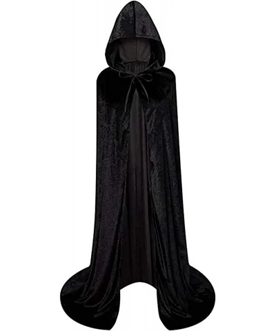 Halloween Hooded Cloak Long Velvet Cape Cosplay Costumes One Size Fits All $28.95 Kids' Costumes