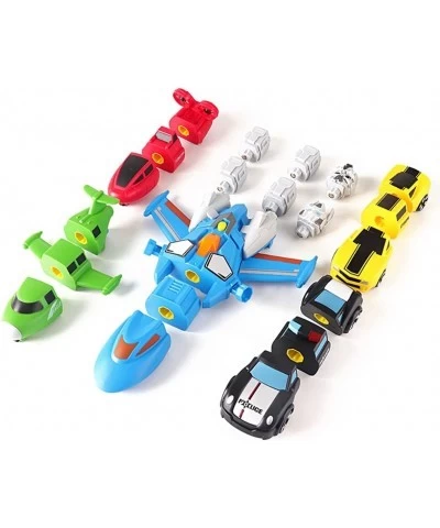 5-in-1 Magnetic Vehicles Toy Playset Mix and Match STEM Stacking Assembling Car Kit with Storage Box Transform into Robot Bir...