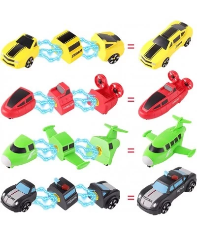 5-in-1 Magnetic Vehicles Toy Playset Mix and Match STEM Stacking Assembling Car Kit with Storage Box Transform into Robot Bir...