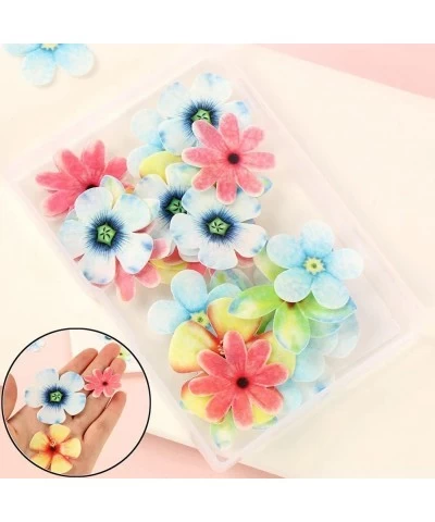 35pcs Edible Flower Cake Topper Flower Cupcake Toppers Colorful Wafer Paper Flower Cake Decorations for Wedding Birthday Baby...