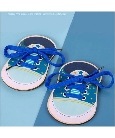 (Pack of 2) Wooden Lacing Shoe Toy Learn to Tie Shoelaces Fine Motor Skills Toy Threading Toy Board Game $22.00 Early Develop...