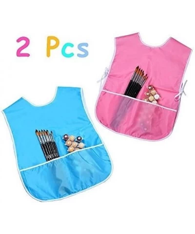 2 Pieces Children's Art Smock Artist Smock Waterproof Painting Apron (Blue and Pink) $16.51 Kids' Artist Aprons & Smocks