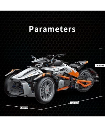 Motorcycle MOC Technic Building Blocks kit 3 Wheels Motorcycle Model Kit Racing Roadster Collectible Kits Motorcycle Model Se...