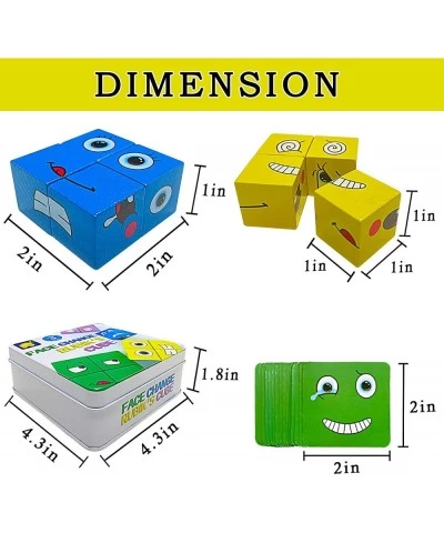 Expressions Matching Block Wooden Puzzles Face-Changing Magic Cube Educational Montessori Toys Matching Block Puzzles ?Parent...