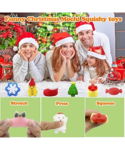 40pcs Christmas Mochi Squishy Toys Christmas Toys for Kids Girls Boys Adults Stress Relieve Christmas Party Favors Stocking S...