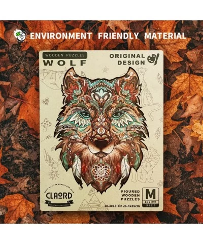 192pcs Wolf Wooden Puzzle for Adults Version 2.1 Animal Unique Shaped Wooden Jigsaw Puzzles for Adults - 10.3 x 13.7 Inches w...