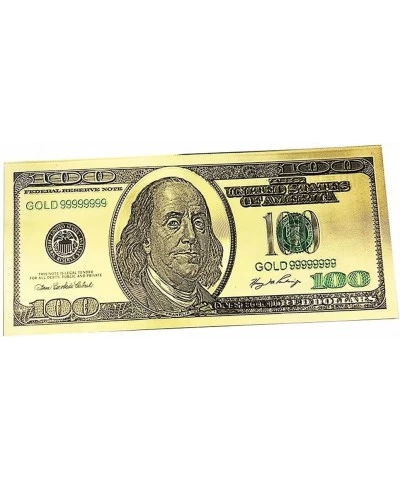 Gold 100 Dollar Bill 3 Pack $100 Gold Leaf Bills for Bookmarks Commemorative Coins with Gold Foil for Kids and Party Fake Ban...