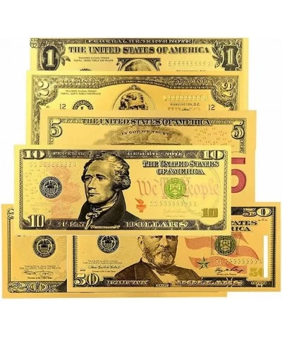 Gold 100 Dollar Bill 3 Pack $100 Gold Leaf Bills for Bookmarks Commemorative Coins with Gold Foil for Kids and Party Fake Ban...