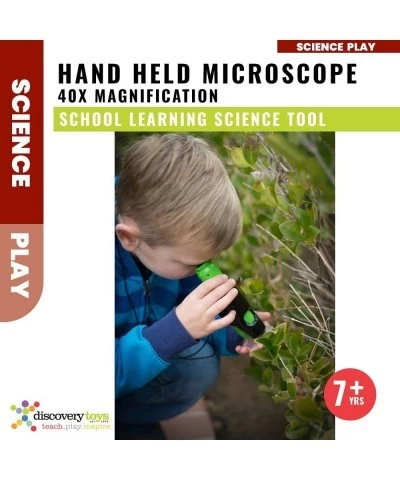 Explore IT! Hand HELD 40x Magnification LED Toy Microscope for Kids STEM & Educational Toy Interactive Learning Portable Ages...