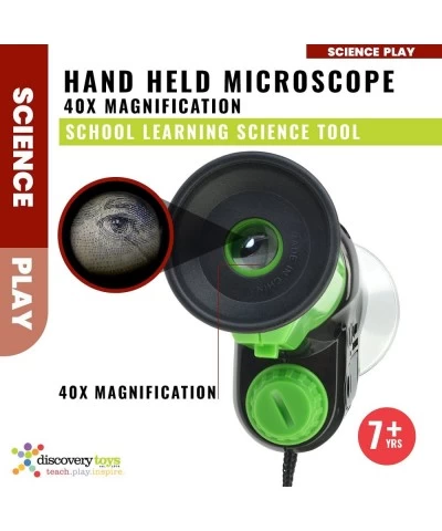 Explore IT! Hand HELD 40x Magnification LED Toy Microscope for Kids STEM & Educational Toy Interactive Learning Portable Ages...