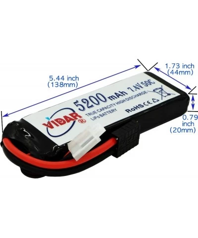 7.4V 5200mAh 2S-RC-Tracxas Lipo Battery - Real Capacity 50C Discharge with Tracxas Plug for RC Car Truck Truggy Buggy Tank He...