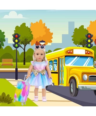 32 pcs American Doll Clothes and Accessories 18 Inch Doll Luggage and School Play Set - Suitcase School Sets Camera Handbag S...