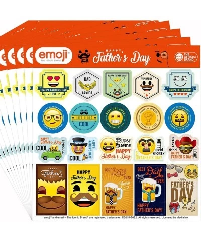 Fathers Day Stickers for Kids 200pcs Emoji Father's Day Birthday Party Decoration $14.96 Kids' Stickers