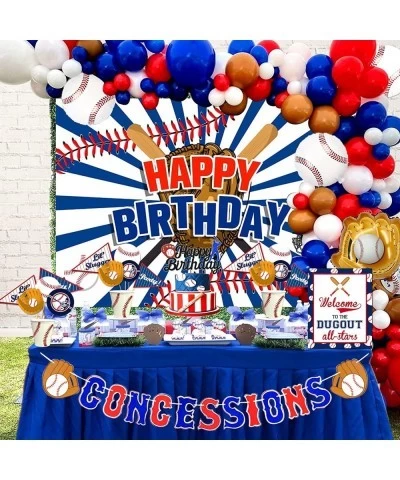 114pcs Baseball Party Decorations Baseball Birthday Decorations Supplies Baseball Birthday Backdrop Concessions Banner Baseba...