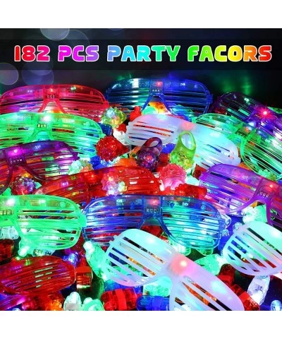 182 Pieces LED Light Up Toys Party Favors Glow in the Dark Party Supplies with 102 Pieces LED Finger Lights 30 Pieces Glow Gl...