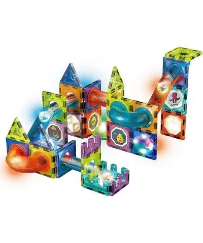 Magnetic Marble Run Set 75 Pcs Magnetic Tiles 3D Building Blocks STEM Learning Toys Magnetic Race Track Play Set Magnet Const...