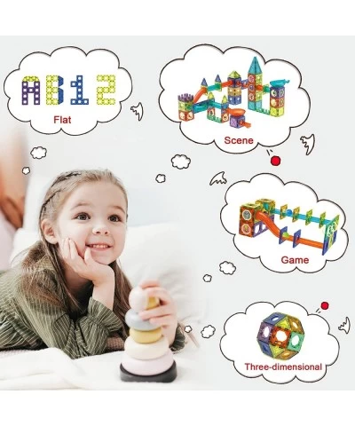 Magnetic Marble Run Set 75 Pcs Magnetic Tiles 3D Building Blocks STEM Learning Toys Magnetic Race Track Play Set Magnet Const...