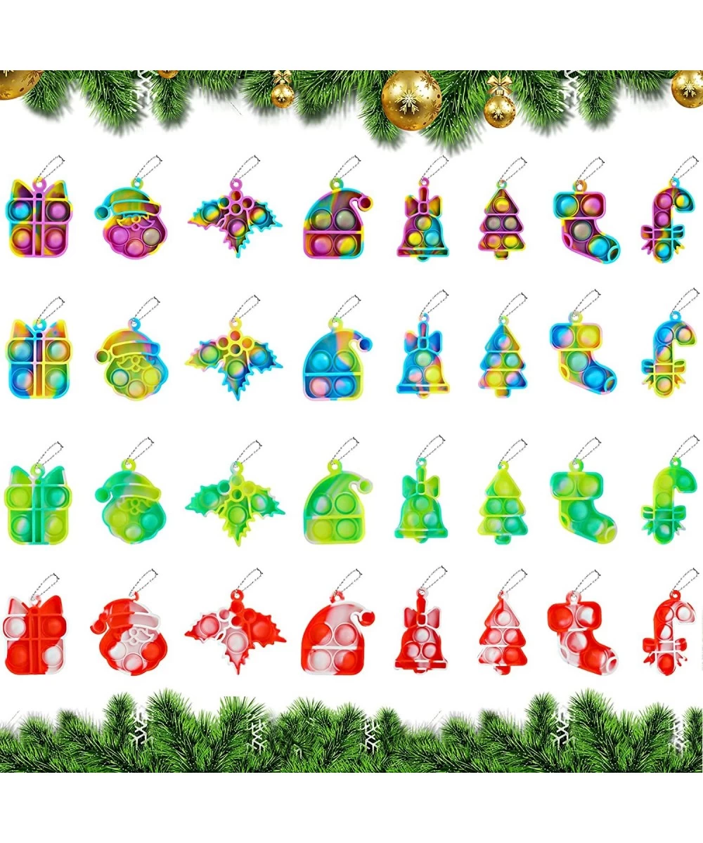 32Pcs Christmas Mini Pop Fidget Toy Pack for Kids Girls Boys Toddlers Christmas Stocking Stuffers Party Favors Gifts Stress R...