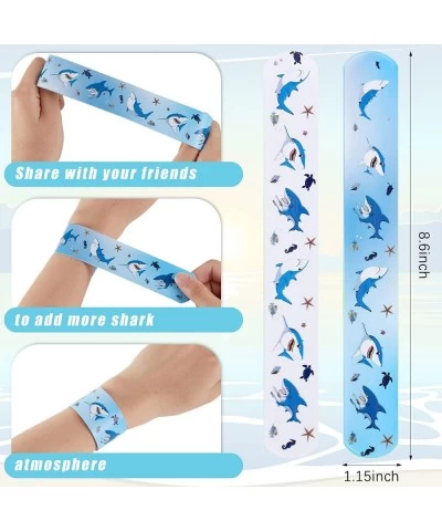 36 Pieces Shark Slap Bracelets for Kids Shark Party Favors Under The Sea Slap Bracelets for Shark Ocean Birthday Party Suppli...