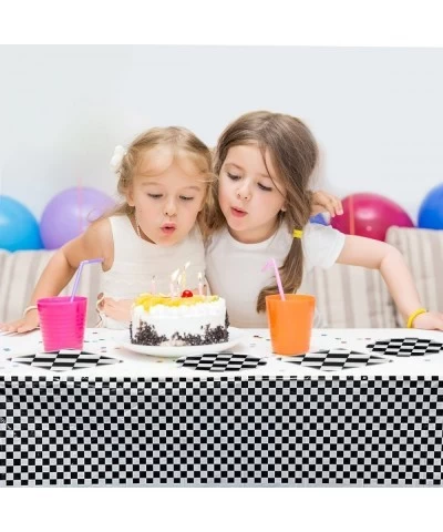 Black and White Checkered Racecar Themed Birthday Party Supplies 20Cake Plates 20Napkins and 1Tablecloth Children's Birthday ...