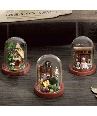 8PCS DIY Dollhouse Kit Creative Assembly Miniature Scenery Doll House Mini World Series Miniature Collection 3D Wooden Puzzle...