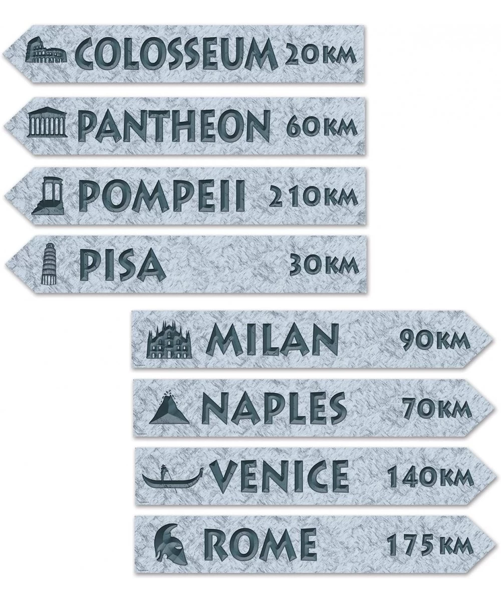 4 Piece Italian Theme Street Sign Cut Outs Wall Decorations Italy Party Decorations $15.31 Kids' Party Decorations