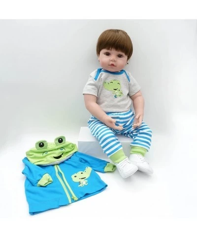 Reborn Baby Dolls Clothes 18 inch Boy Outfits Accesories for 17-19 inch Reborn Doll Newborn Blue Frog Matching Clothing $39.9...