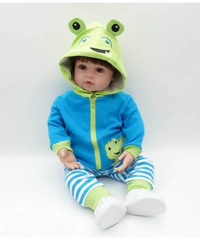 Reborn Baby Dolls Clothes 18 inch Boy Outfits Accesories for 17-19 inch Reborn Doll Newborn Blue Frog Matching Clothing $39.9...