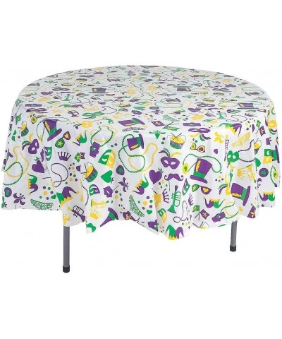 MARDI GRAS ROUND TABLECOVER PLASTIC - Party Supplies - 1 Piece $16.32 Kids' Party Tablecovers