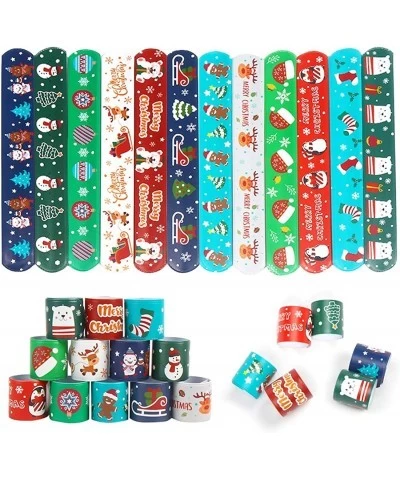 48PCS Christmas Slap Bracelets Xmas Snap Wristbands with Santa Claus Reindeer for Kids Party Favors Little Toys $16.04 Kids' ...