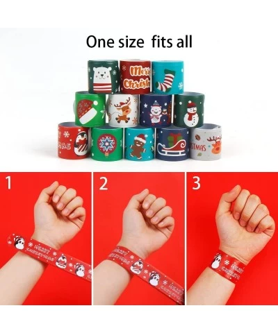 48PCS Christmas Slap Bracelets Xmas Snap Wristbands with Santa Claus Reindeer for Kids Party Favors Little Toys $16.04 Kids' ...