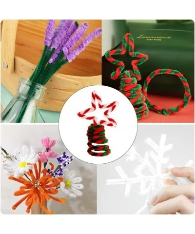 150 Pieces Christmas Pipe Cleaners Chenille Stem 50 White Craft Pipe Cleaners 50 Green Chenille Stems Pipe Cleaners and 50 Re...